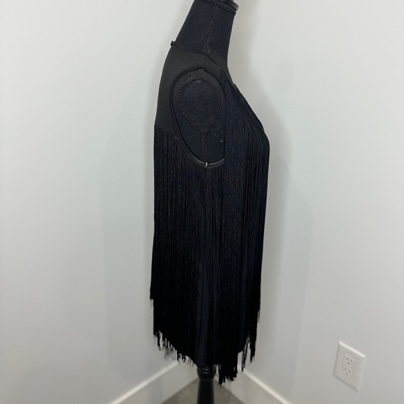 Carmen Black Loose Sleeveless Fringe Top (S) - Picture 5 of 8